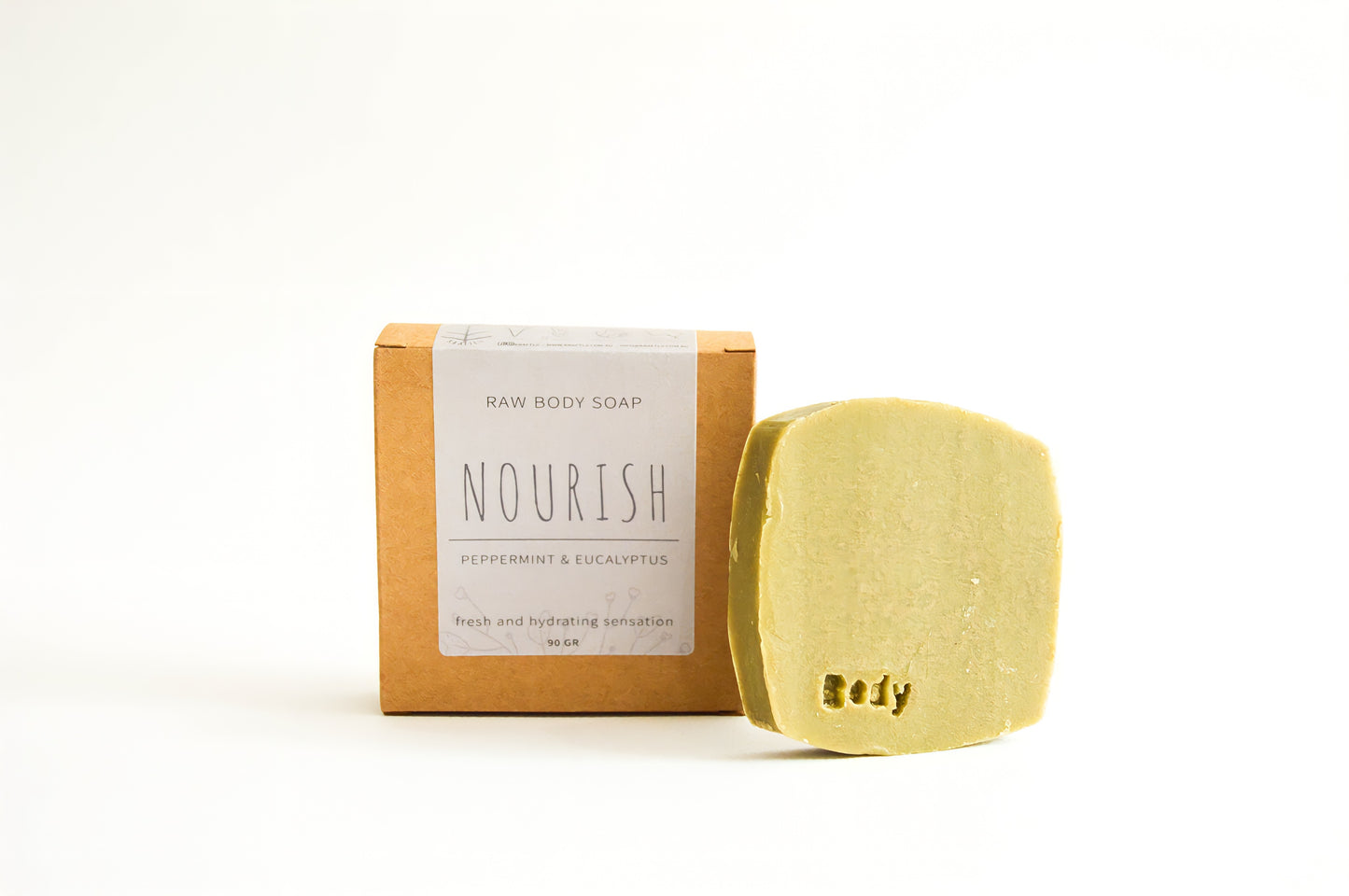 RAW BODY SOAP BAR - NOURISH with peppermint & eucalyptus