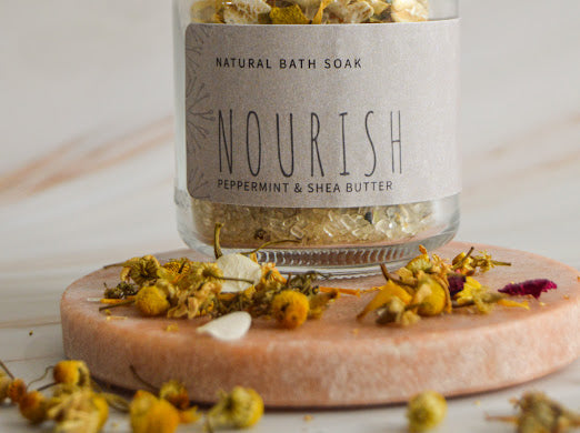 NATURAL BATH SOAKS - NOURISH    with Peppermint & Shea butter